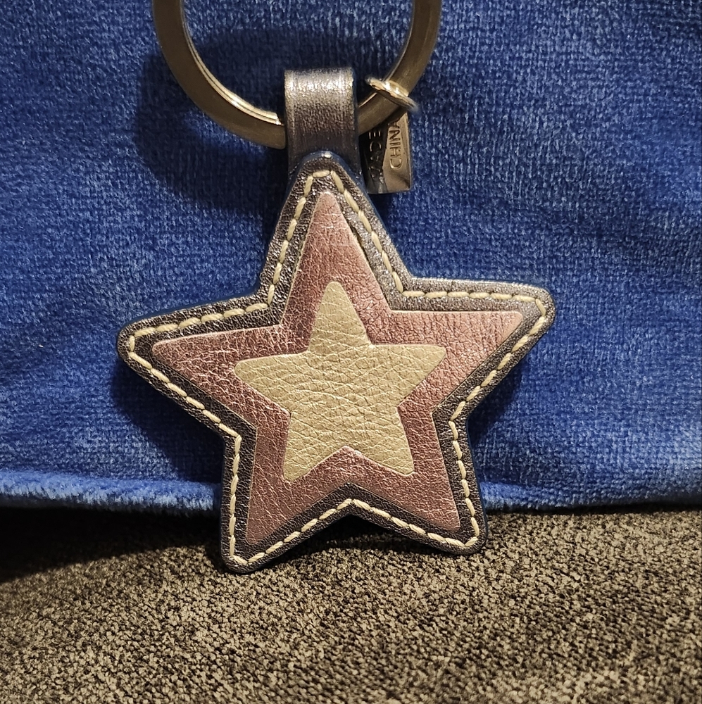 Rare Coach Blue and Purple Star Keychain